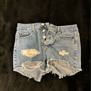high rise jean shorts